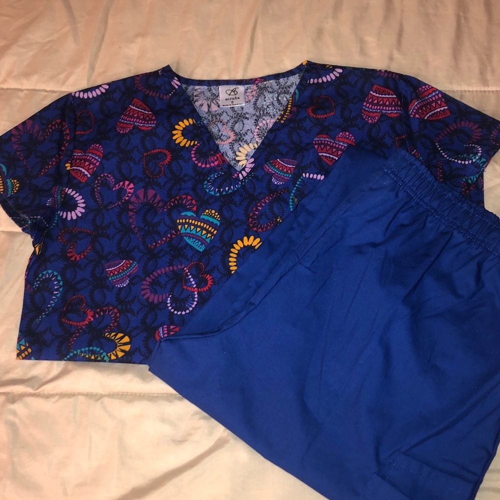 Hearts Scrub Top
